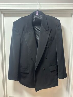 Midtown Man Black Suit Jacket Size 40L RN# 58217